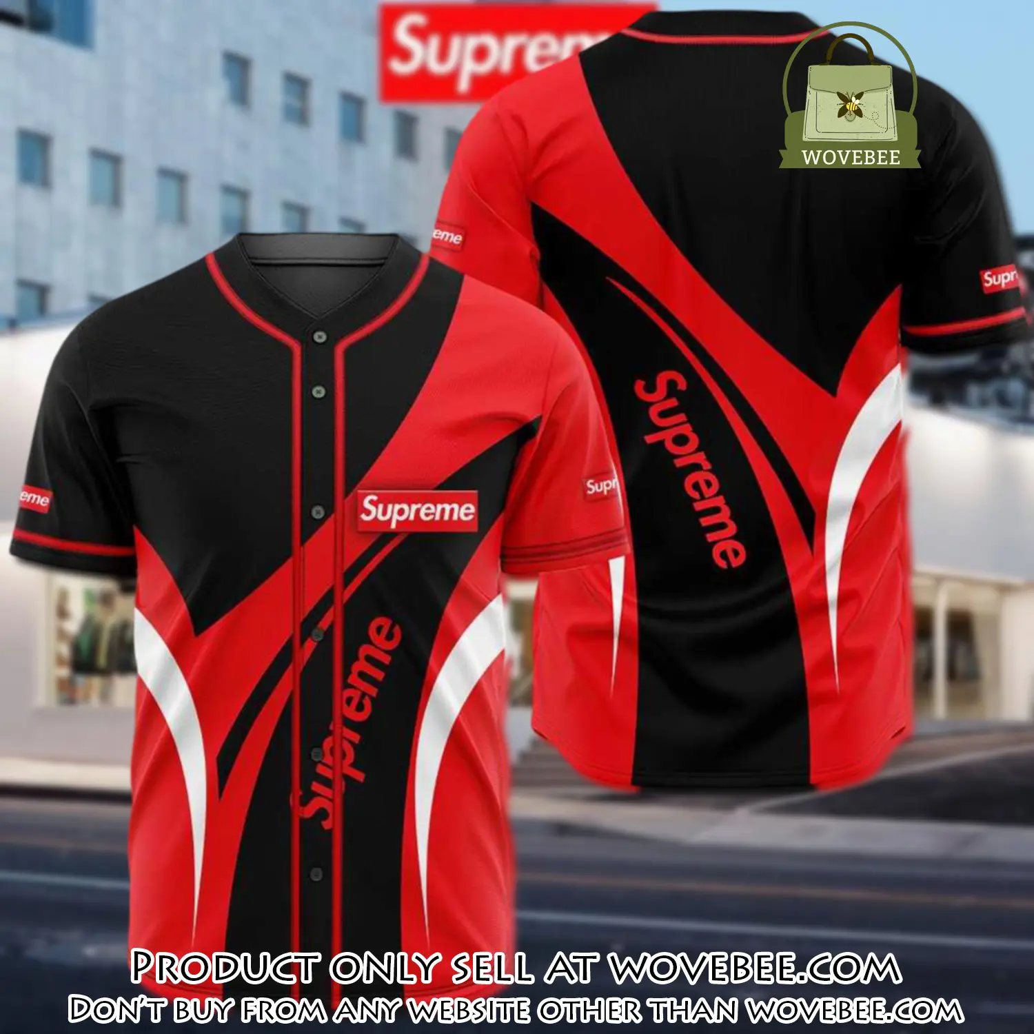 Supreme black red baseball jersey shirt luxury bjs1238 wvb4622518